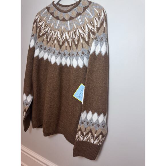 Cece Women’s Glamour Melody Long Sleeve Funnel Neck Fair Isle Sweater XL NWT $69 - Picture 3 of 12